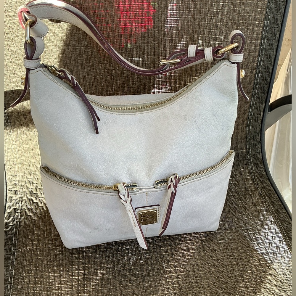 Dooney & Bourke Cream Leather Shoulder Bag